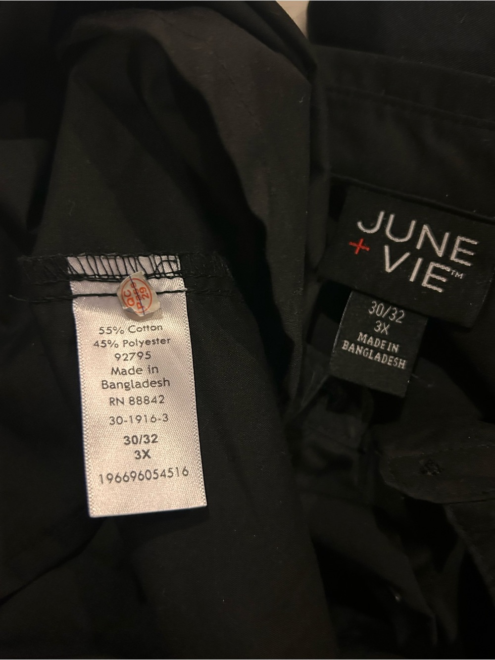 June & Vie Women's Plus Size 3x Tunic Black Oversized Shirtdress Minimalist - Picture 5 of 5